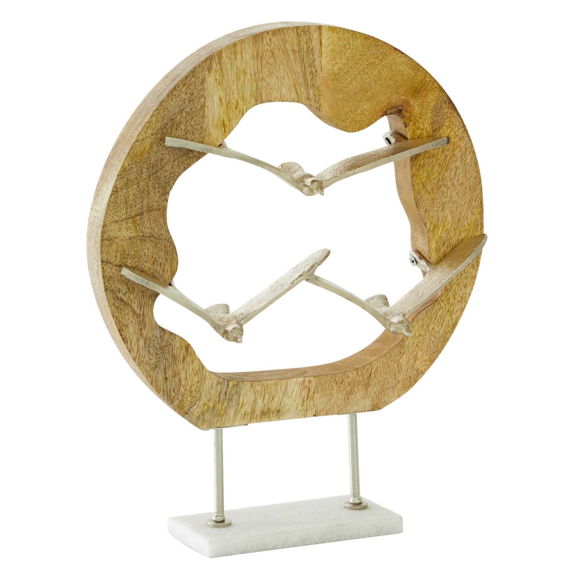 Brown Aluminum Sculpture, Abstract 15" x 12" x 3"